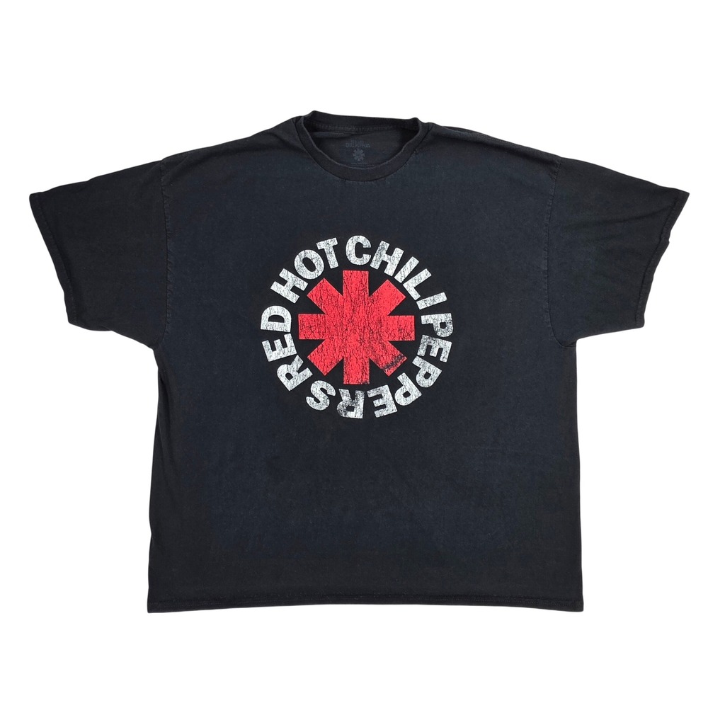 Red Hot Chili Peppers Asterisk Logo Graphic T-Shirt Black Mens 2XL